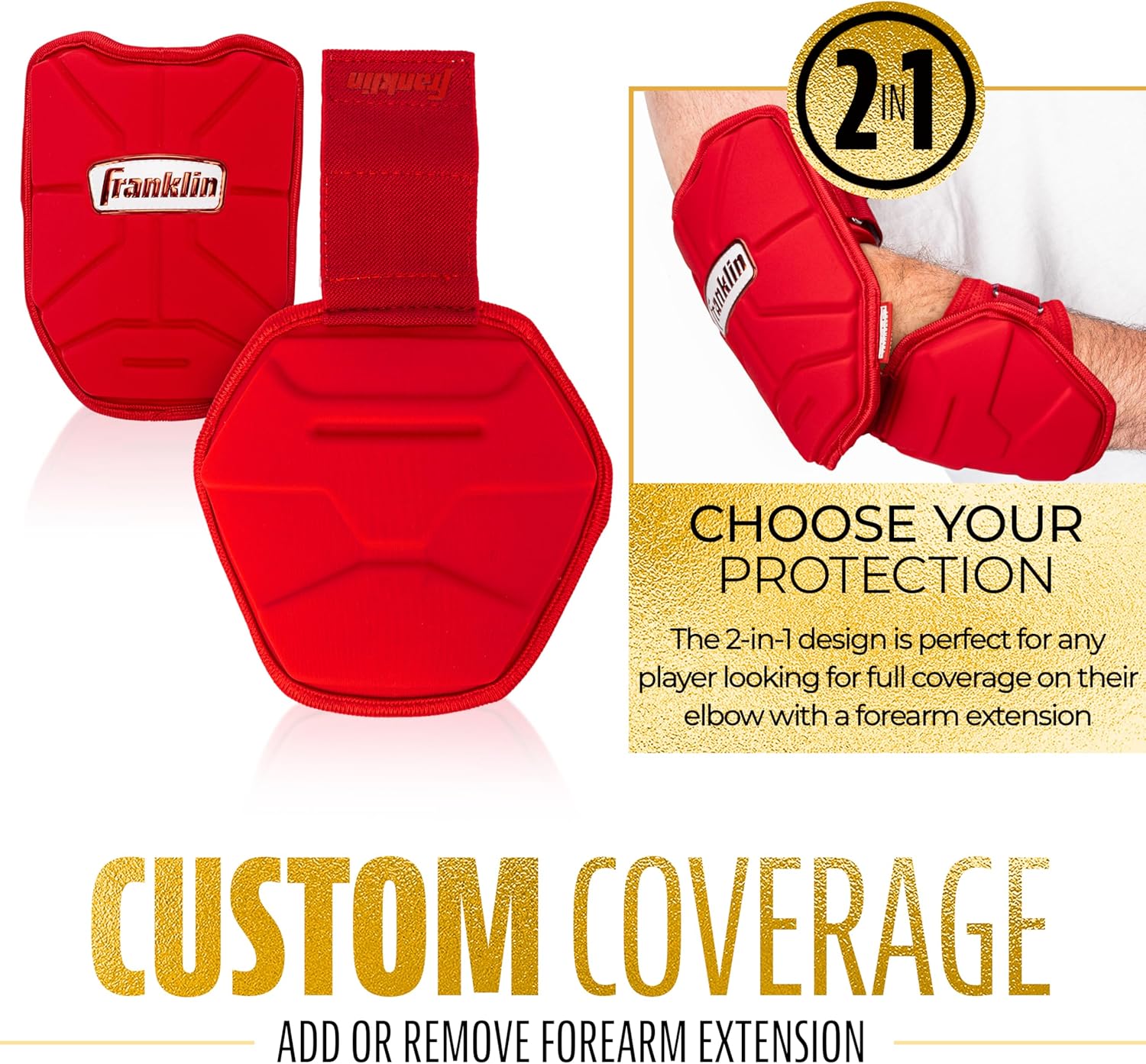 Franklin Sports Baseball Elbow Guard - PRT Series Adult and Youth Baseball + Softball Elbow Shield for Batting