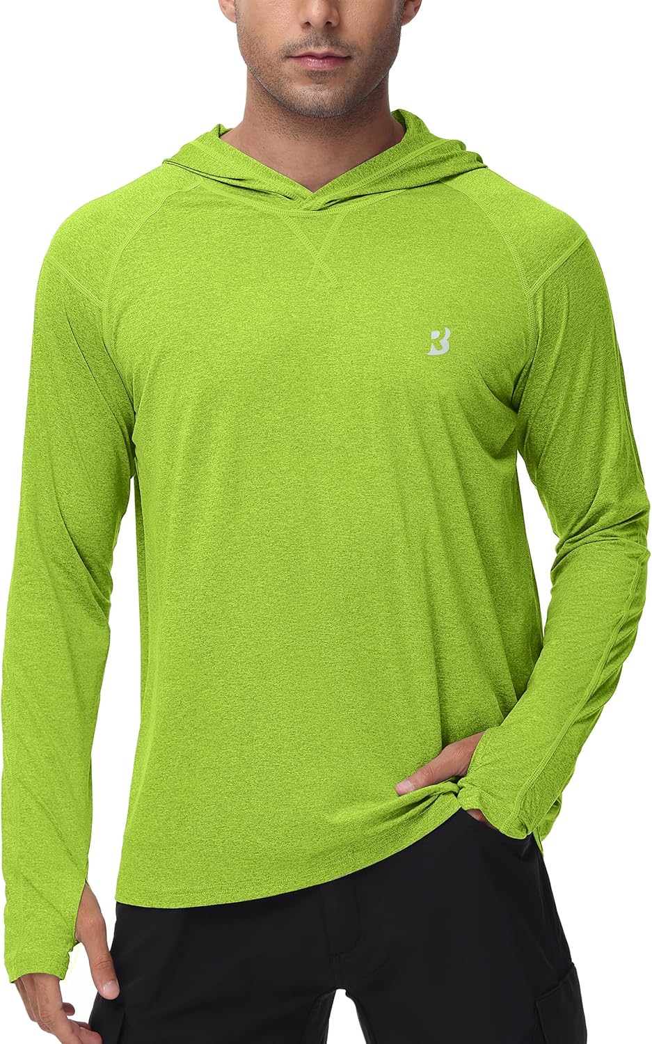 Roadbox Mens UPF 50+ Fishing Shirts, Long Sleeve UV Sun Hoodie, Hiking Running Swim Athletic Workout Shirt