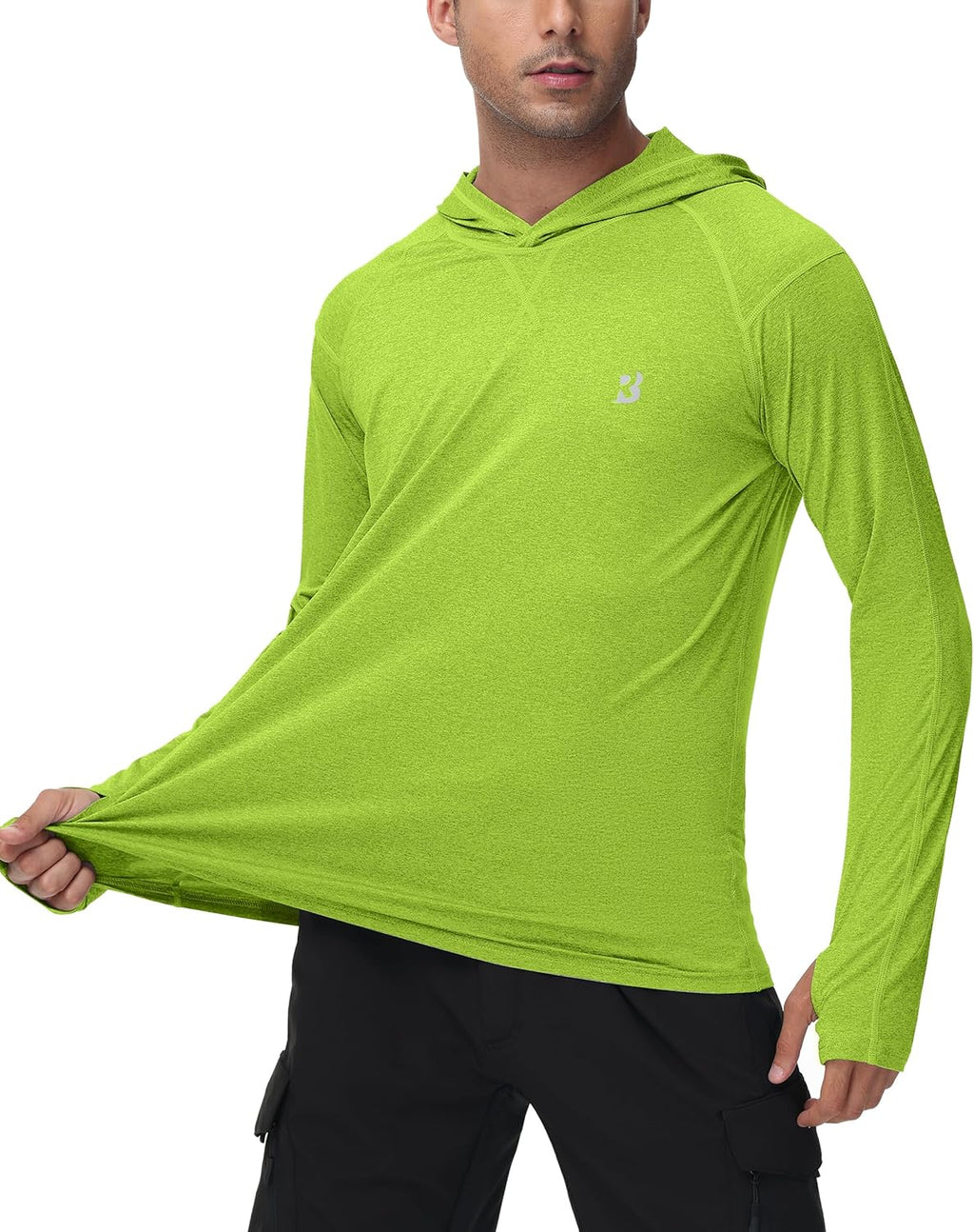 Roadbox Mens UPF 50+ Fishing Shirts, Long Sleeve UV Sun Hoodie, Hiking Running Swim Athletic Workout Shirt