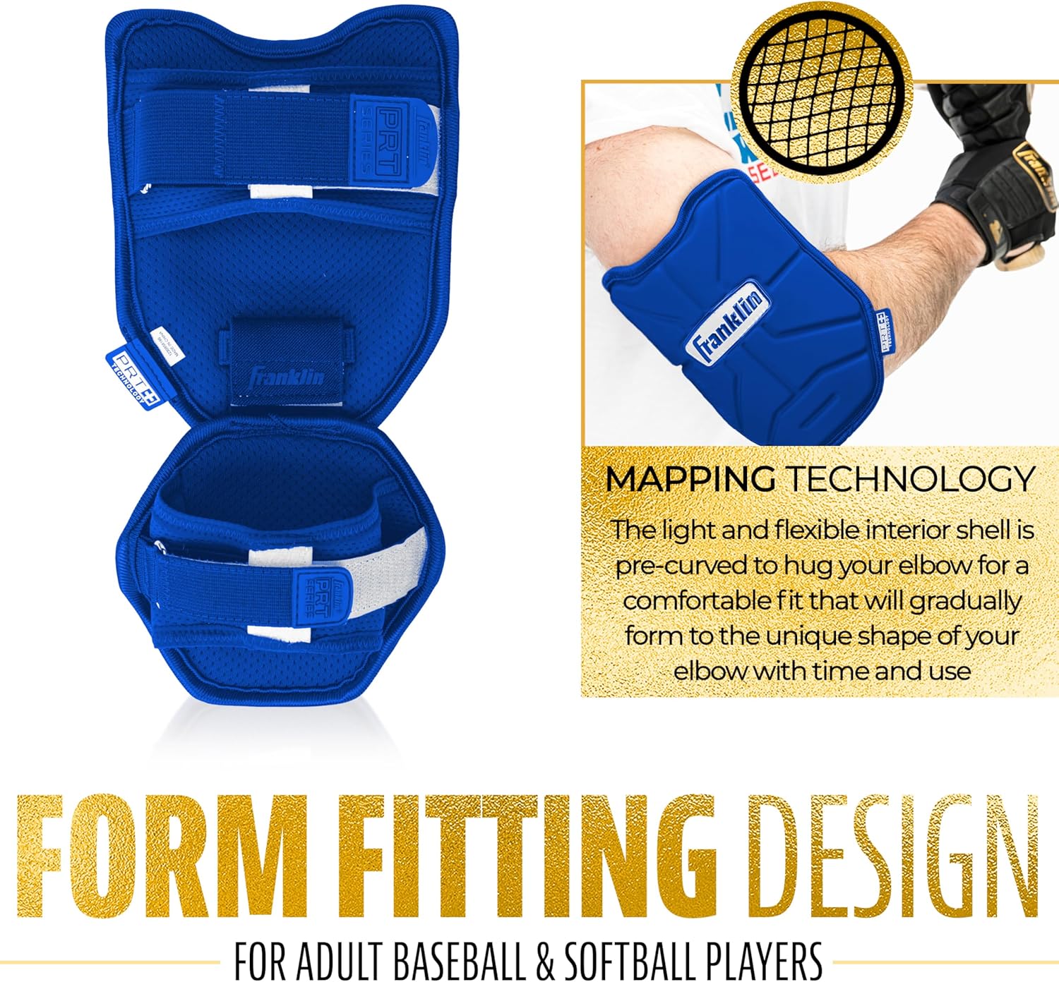 Franklin Sports Baseball Elbow Guard - PRT Series Adult and Youth Baseball + Softball Elbow Shield for Batting