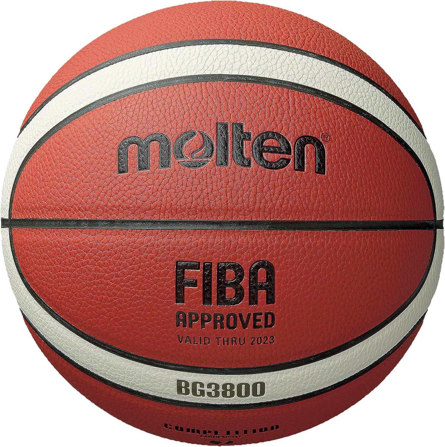 Molten Basketball, FIBA Approved, Adult Size 7, 1 Set, 1 Piece, 28.5 inches, Orange/Cream