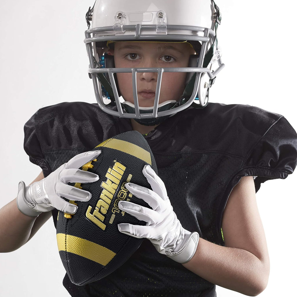 Franklin Sports Youth + Adult Footballs - Extra Grip 1000 Official Size, Junior + Pee Wee Kids - 1 + 12 Packs