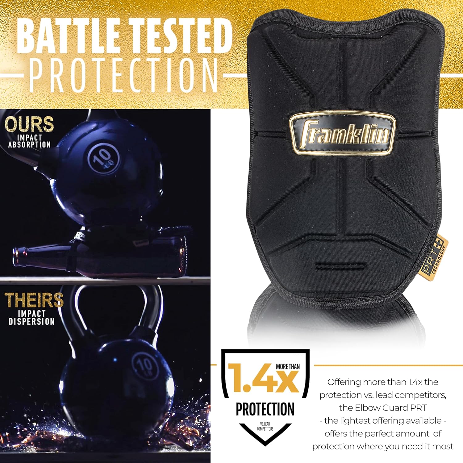 Franklin Sports Baseball Elbow Guard - PRT Series Adult and Youth Baseball + Softball Elbow Shield for Batting