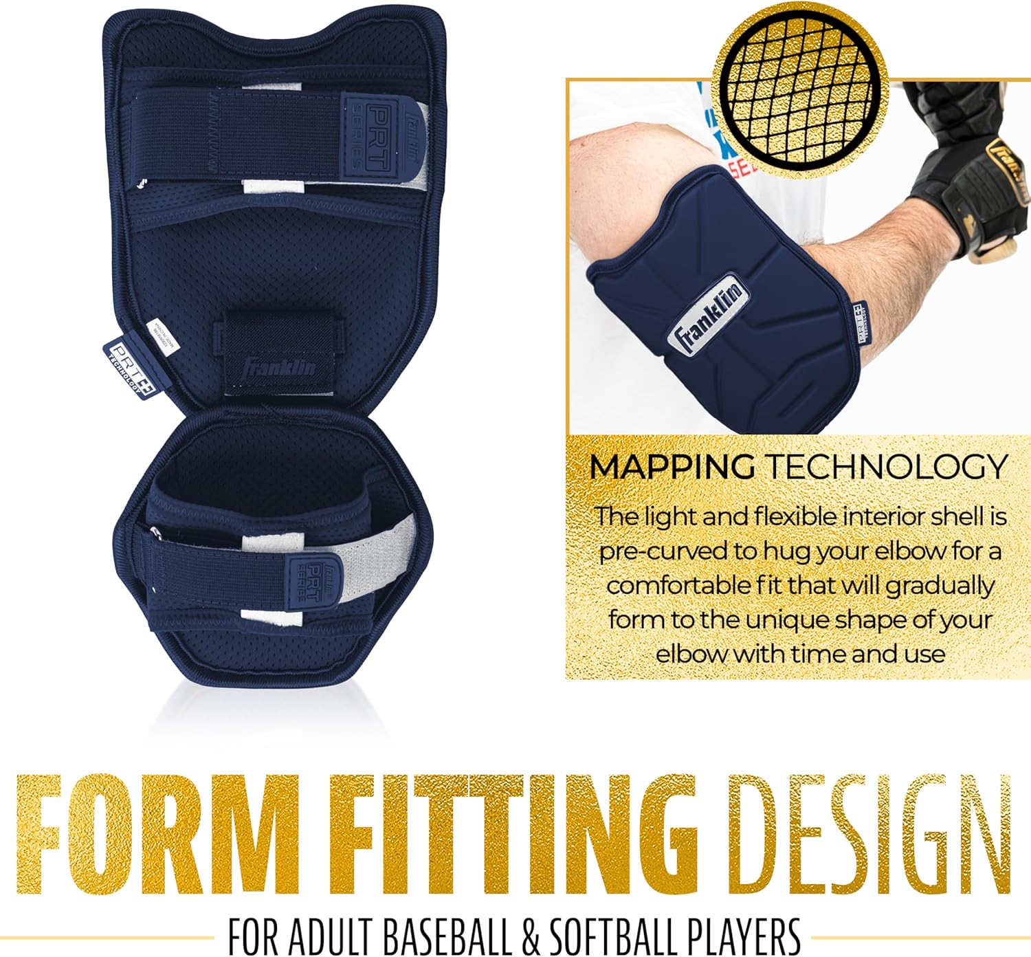Franklin Sports Baseball Elbow Guard - PRT Series Adult and Youth Baseball + Softball Elbow Shield for Batting