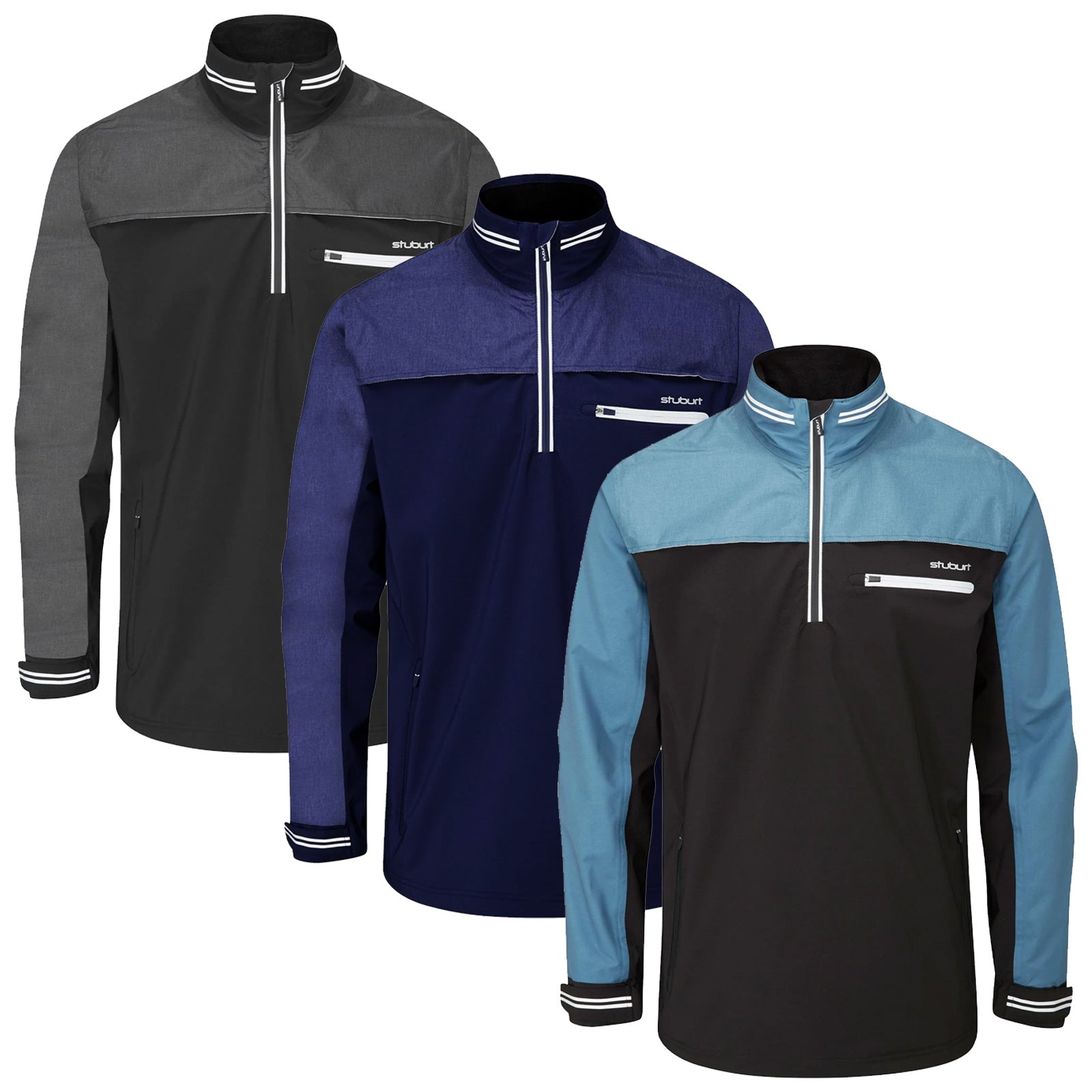 Stuburt Mens Evolution Reflective Waterproof Half Zip Jacket