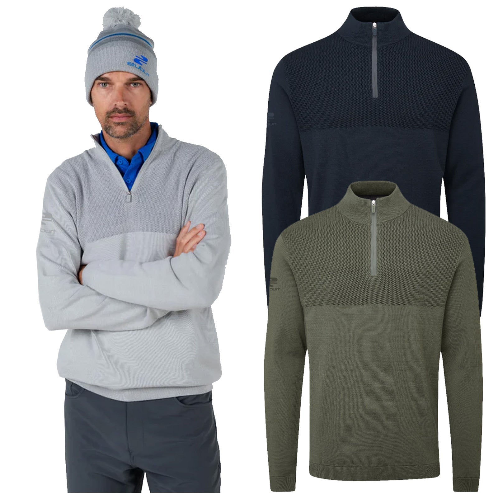 Stuburt Mens Tawny Half Zip Top