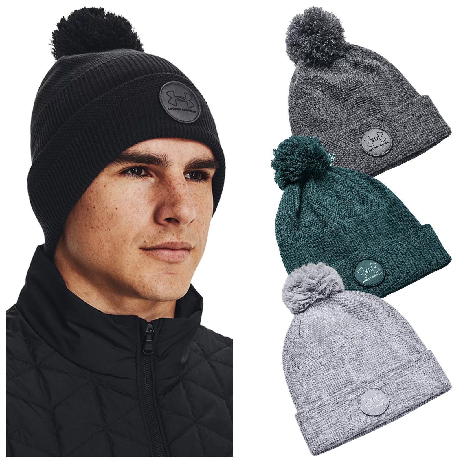 Under Armour Mens ColdGear Infrared Driver Pom Beanie