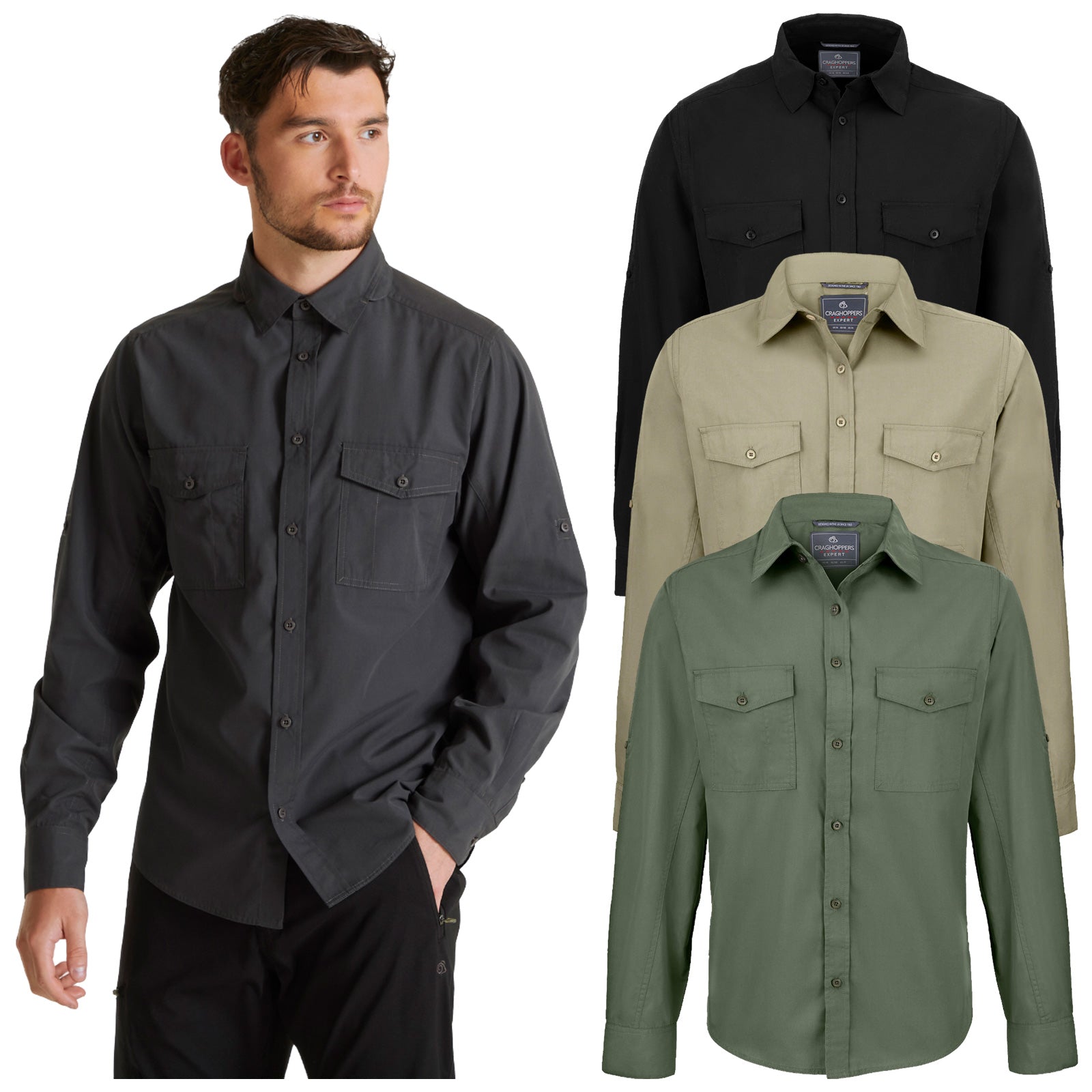 Craghoppers Mens Expert Kiwi Long Sleeve Shirt