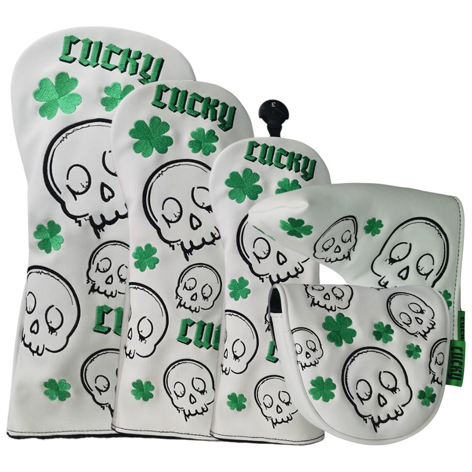 Legend Lucky Skull Headcovers - White