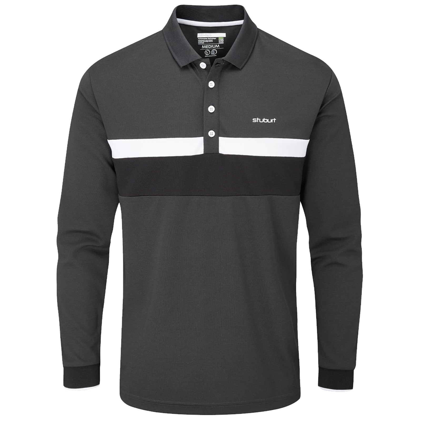 Stuburt Mens Motion Long Sleeve Polo Shirt