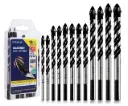 12-PCS Masonry Drill Bit Set & Concrete Drill Bit Set, 1/8 to 1/2 inch Professional Carbide Drill Bits Tip for Glass, Tile, Brick, Cement Concrete Plastic Wood etc. Masonry Drill Bits Set