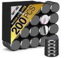 Strong Magnets 200Pcs 0.71x0.12Inch Fridge Refrigerator Magnet for Crafts with Adhesive Backing Magnetic Small Black Button Ceramic Circle Craft Round Heavy Duty Adhesive Neodymium Whiteboard