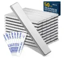 50 Pack Neodymium Bar Magnets, Super Strong Heavy Duty with Double-Sided Adhesive Powerful Rare Earth Magnet Bars for Craft, Fridge, Kitchen, Office 60x10x3mm