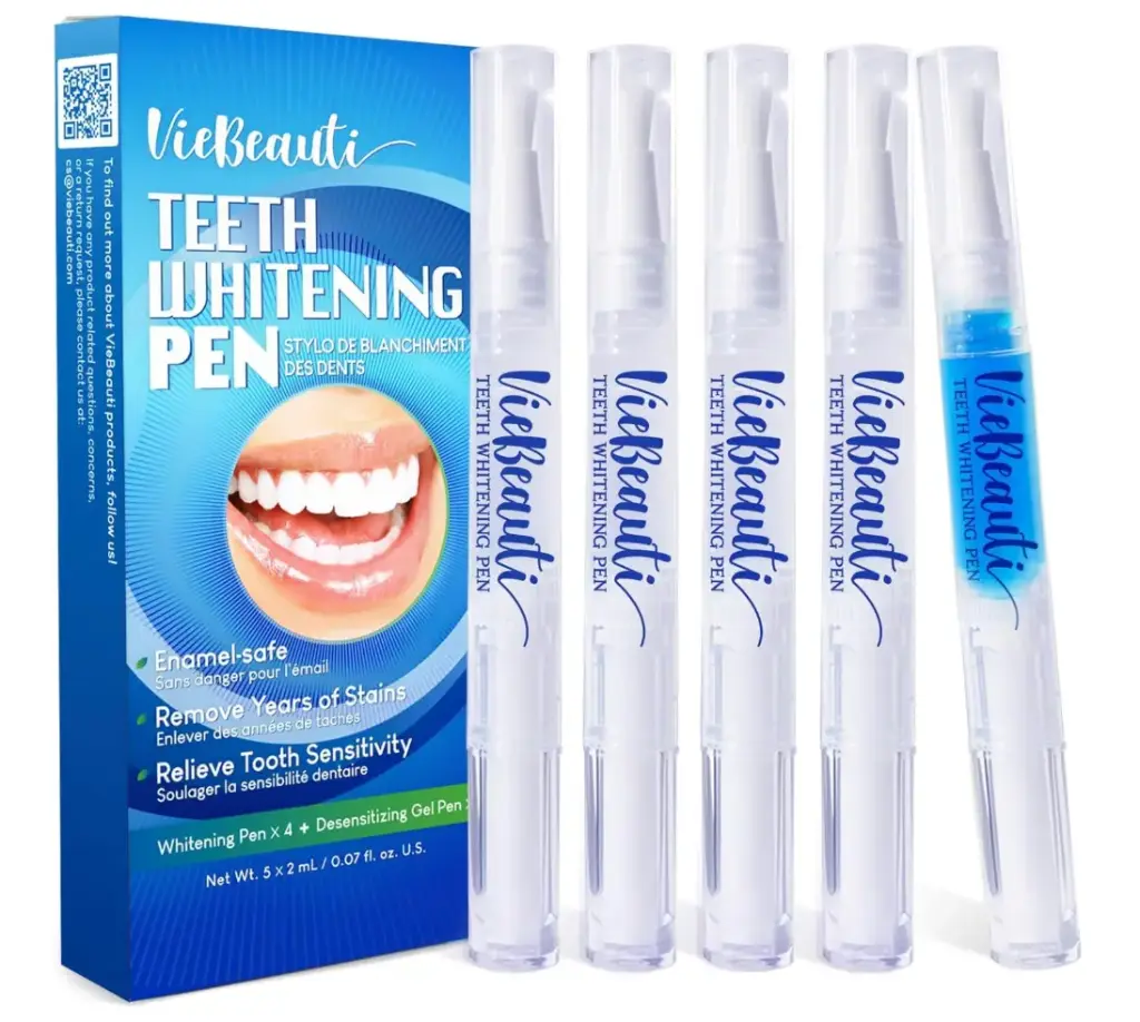 Teeth Whitening Pen Gel Kit: 35% Carbamide Peroxide Gel for Stain Removal - No Sensitivity with Remineralizing Pen for a Brighter Whiter Smile Mint (5 Pack)