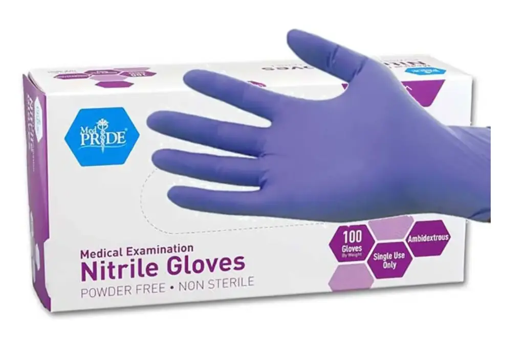 Powder-Free Nitrile Exam Gloves, Iris Blue, Medium, Box/100