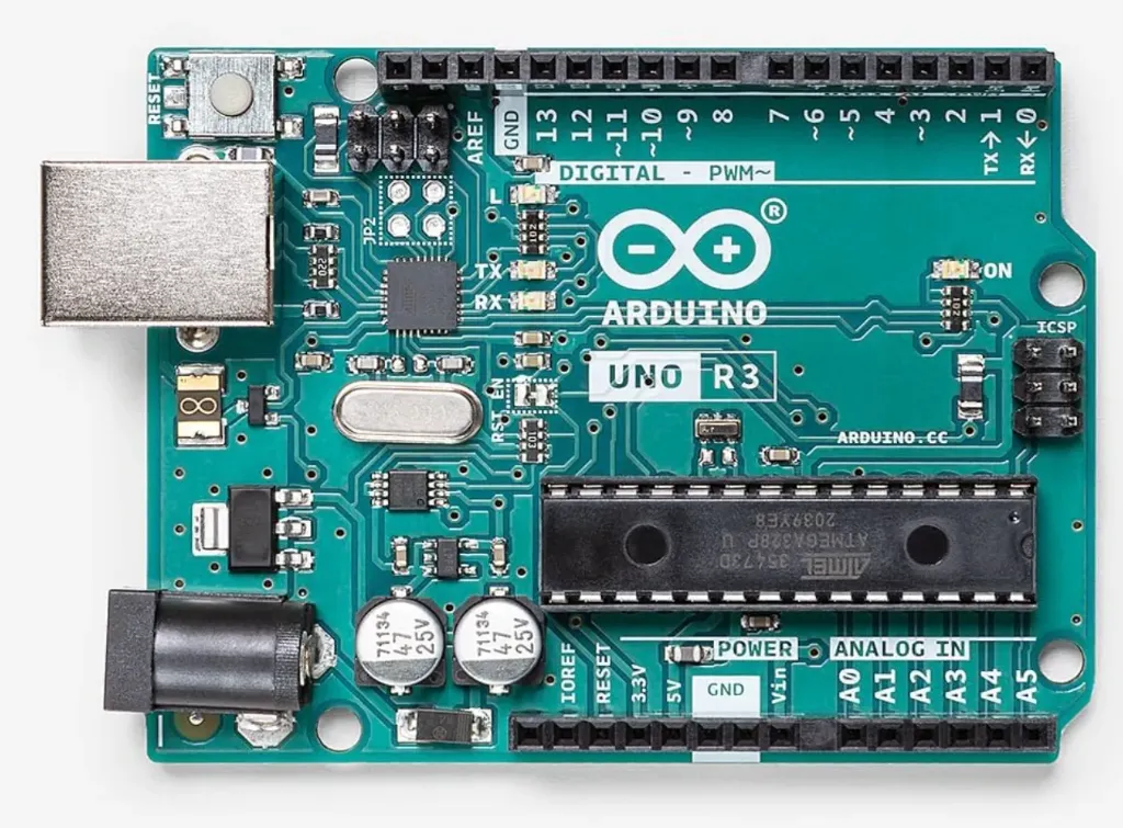 Arduino Uno REV3 [A000066] - ATmega328P Microcontroller, 16MHz, 14 Digital I/O Pins, 6 Analog Inputs, 32KB Flash, USB Connectivity, Compatible with Arduino IDE for DIY Projects and Prototyping