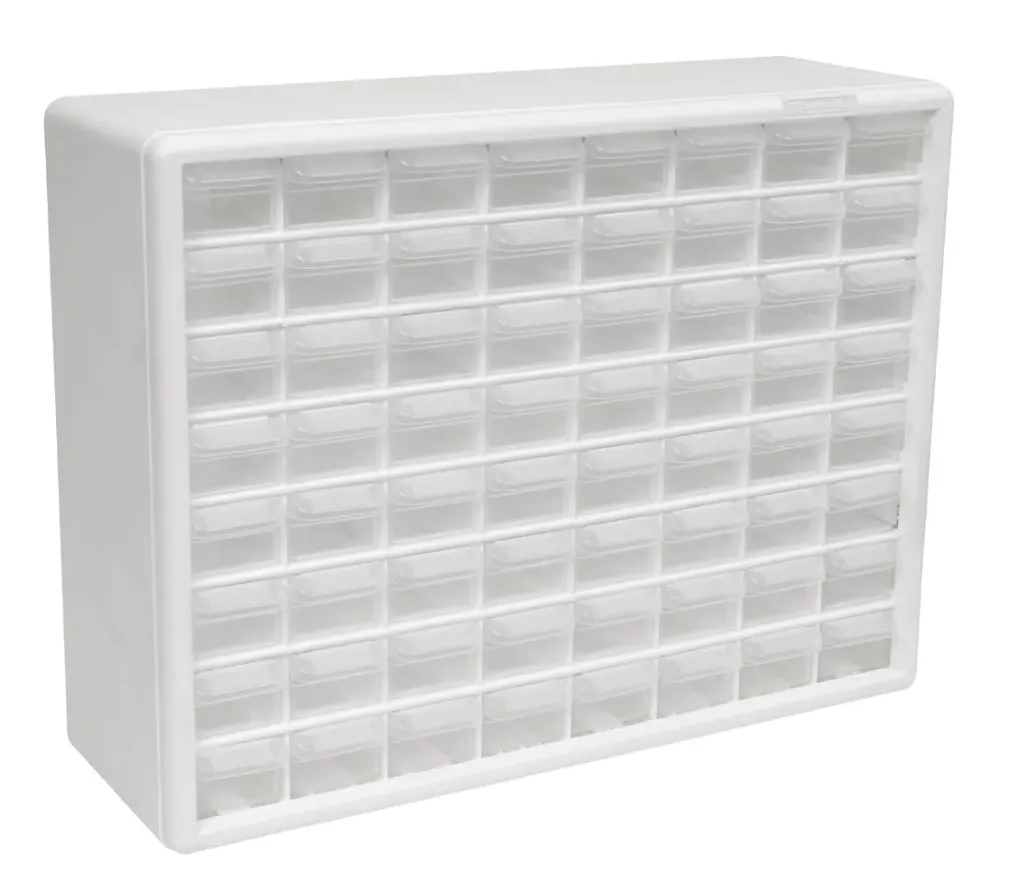 64-Drawer Plastic Drawer Storage Cabinet for Garage Organization