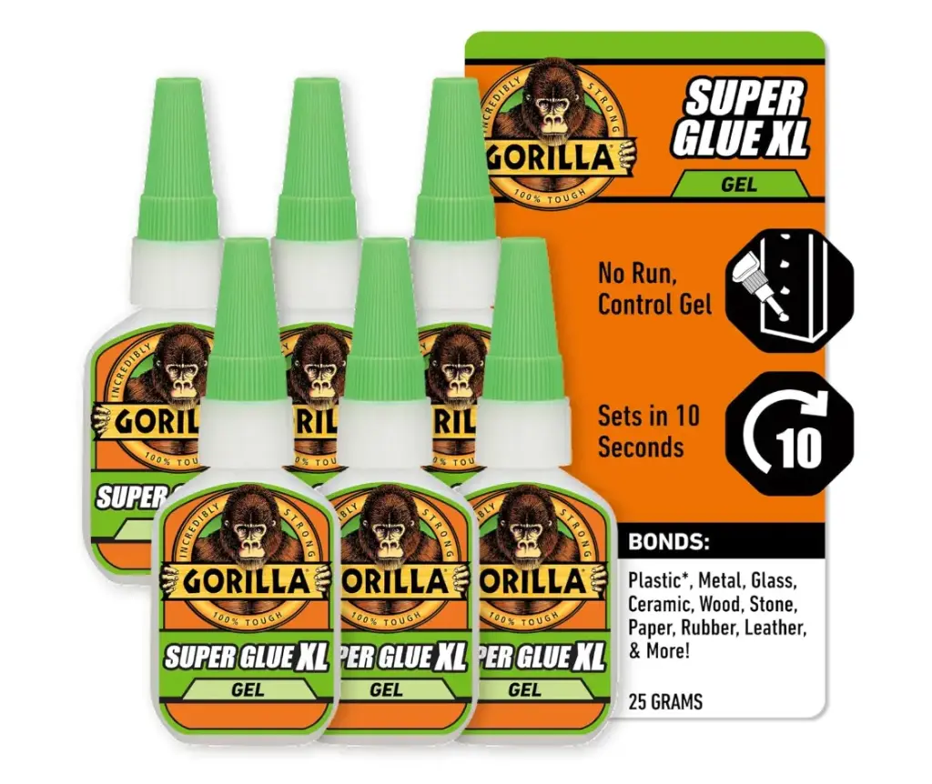 Gorilla Super Glue Gel XL, Clear Glue, 25 Gram (Pack of 6) - All Purpose and Fast Setting for Projects and Repairs